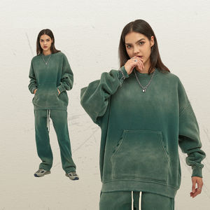 Sweat-shirt personnalisé épais 450 g/m² délavé à l'acide, vintage, uni, vierge, coupe oversize, col rond, 100 % coton, respirant, pour homme, hiver - Product Image 1