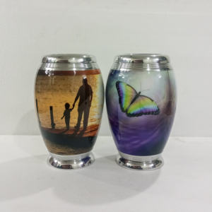 Urne funéraire en aluminium émaillé de haute qualité, style antique, pour adultes, capacité de 220 pouces cubes, pour cendres humaines, modèle Monarch. - Product Image 3