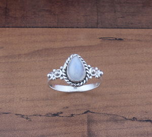 925 Sterling <b>Silver</b> Bezel Setting Rainbow Brilliant Cut Handmade Classic Boho Dainty <b>Solitaire</b> Gemstone <b>Ring</b> Wedding Party - Product Image 2