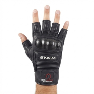 Guantes de Carreras VEMAR de Cuero Elástico con Hebilla y Protección en los Nudillos - Product Image 1