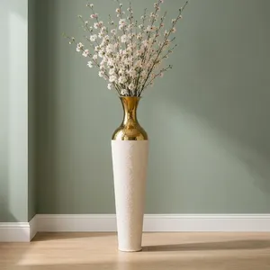 Jarrón Alto de Metal Martillado para Decoración del Hogar, Florero Decorativo para Sala de Estar, Dormitorio, Pasillo, Entrada, Escalera - Product Image 5