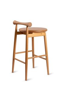 Silla de Bar Moderna de Madera con Reposabrazos Fijos, Diseño de Mediados de Siglo para Bar en Casa y Mostradores de Cocina, Estructura Estable - Product Image 2