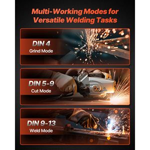 Casco per saldatura auto-oscurante con 4 sensori ad arco, alimentato a energia solare, True Color, maschera per saldatore con visiera larga 3,94 pollici x 3,15 pollici, per saldatura - Product Image 6