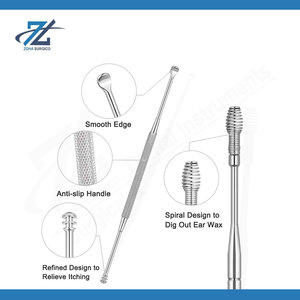 Kit professionnel de nettoyage des oreilles 6 pièces, curettes en acier inoxydable de qualité, outils de retrait de cérumen, kit d'hygiène réutilisable, Pakistan - Product Image 3