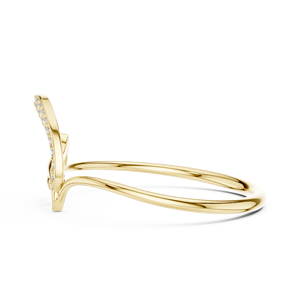 Anillo Minimalista de Oro Amarillo Sólido de 10k, 14k, 18k con Diamantes Cultivados en Laboratorio de Corte Redondo, Anillo de Boda Clásico, Regalo para Ella - Product Image 2