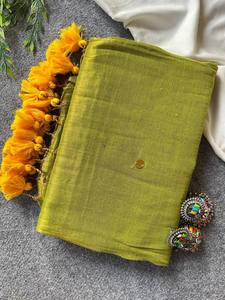 Indian Modern Designer Tissue Shimmer <b>Material</b> with Zari Weaving Work With <b>Sequins</b> Lace Border Work Saree with Blouse Pieces - Product Image 3