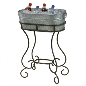 Wholesale Galvanized Beverage Tub with Iron Stand Outdoor Party Wine Ice Bucket Metal <b>Drink</b> <b>Cooler</b> for BBQ Events Catering - Product Image 5
