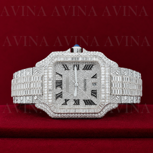 Reloj de Lujo de Edición Limitada con Incrustaciones de Moissanita para Hombre |   Reloj de Pulsera Cuadrado Automático Analógico de Acero Inoxidable con Cristal de 20 mm, Estilo Hip Hop - Product Image 5