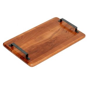 ถาดเสิร์ฟไม้ H a CRAFT HAC-690 ดีไซน์ทันสมัย รูปทรงสี่เหลี่ยมผืนผ้า ทำด้วยมือ พร้อมหูจับ ถาดอาหารเช้าตกแต่งสำหรับงานแต่งงาน - Product Image 3