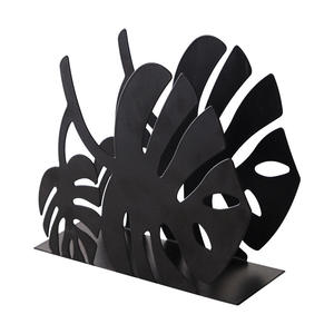 Porta Servilletas de Hierro Estampado con Diseño de Planta Dorada para Decoración de Restaurantes, Artesanía en Metal - Product Image 1
