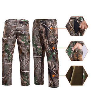 Traje de Caza Táctico Impermeable de Softshell con Camuflaje, Chaqueta y Pantalones con Diseño de Árboles, Resistentes al Viento, para Senderismo y Pesca, con Forro Polar - Product Image 3