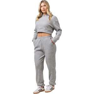Conjunto de 2 Piezas para Mujer, Sudadera con Capucha y Pantalones Largos, Estilo Holgado, Lavado Ácido, Estampado, 100% Algodón, Ecológico y Transpirable - Product Image 1