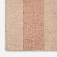 Tapis en laine tufté à la main à rayures rose poudré, tapis moderne minimaliste neutre en laine pour salon, chambre, couloir, tapis décoratif personnalisé