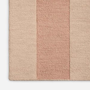 Blush Pink Stripe Hand Tufted Wool Area Rug Modern Minimalist Neutral Woolen Carpet Living Room Bedroom Hallway Custom Decor Rug - Product Image 6