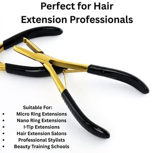 Alicate Profesional para Extensiones de Cabello con un Solo Orificio para Micro Anillos y Nano Beads, Herramienta de Cierre de Precisión de Acero Inoxidable - Product Image 2