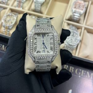 Montre automatique 40MM de haute qualité MiYOTA, classique, de luxe, sportive, entièrement sertie de moissanite, couleur D, VVS, acier inoxydable, unisexe - Product Image 1