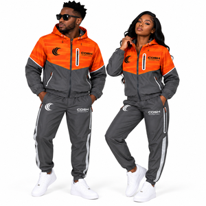 Custom Windbreaker Set <b>Spandex</b> Nylon Tracksuit unisex Lightweight Hooded Jacket <b>Pants</b> Water Resistant Outdoor Sportswear - Product Image 2