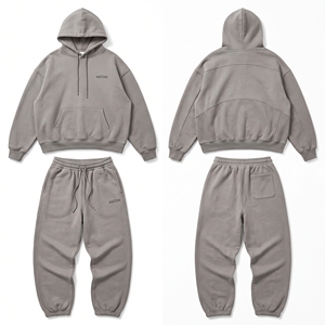 Custom Logo Heavyweight Men Tracksuit Set Hoodie Sweatshirt Jogger Pants Breathable Quick Dry Wholesale OEM ODM Sportswear Antom - Product Image 6