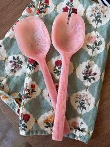 Cuillère et fourchette à salade en résine, style vintage, écologiques, durables, à long manche, accessoires de table pour les repas en famille et les dîners - Product Image 3