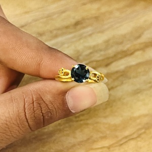Trendy Design Smoky <b>Quartz</b> <b>Ring</b> Boho Brass Jewelry For Women 18k Gold Plated Dainty Heart Floral <b>Ring</b> For Wholesale/OEM/ODM - Product Image 1