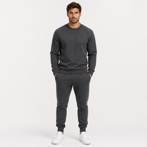 Ensemble survêtement molletonné épais 2 pièces : sweat-shirt oversize et pantalon de jogging à col rond - Product Image 5