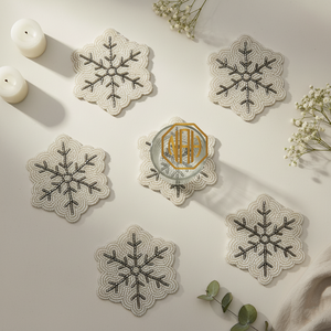 Posavasos de Té con Cuentas Hechas a Mano, Edición de Lujo, Ecológico, 10 mm de Grosor, Moderno y Elegante, con Diseño de Cruz Dorada y Perlas Blancas Decorativas - Product Image 4