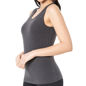 Women's Solid Color Scoop <b>Neck</b> Knitted Tank Top Breathable Casual Sleeveless Vest Regular Length 100% Polyester - Product Image 5