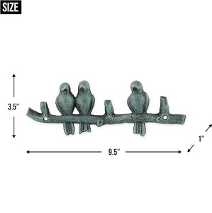 Steel Birds Garden Hook Handmade <b>Wall</b> <b>Mounted</b> Waterproof Durable Eco-Friendly Single Hanging <b>Plant</b> Hook Black Animal Design - Product Image 2