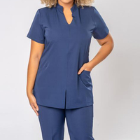 Tenues d'infirmière élégantes et tendance pour femmes, avec logo personnalisé, ensembles de tuniques et blouses souples et extensibles pour spa, salon de beauté