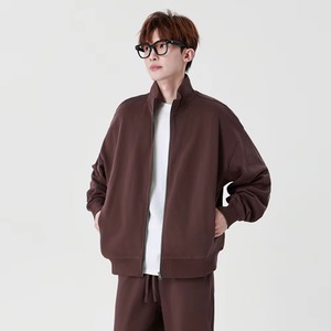 Veste universitaire unisexe personnalisée grande taille avec fermeture éclair, logo brodé, style streetwear de créateur, col roulé - Product Image 1