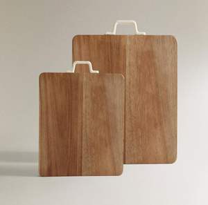 Tabla de cortar grande hecha a mano de madera con veta natural gruesa, superficie de corte resistente y duradera, ideal para la cocina del hogar. - Product Image 1