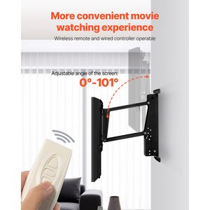Supporto TV da Soffitto Motorizzato Elettrico Regolabile per TV da 32-65 Pollici, Staffa TV Ribaltabile - Product Image 5