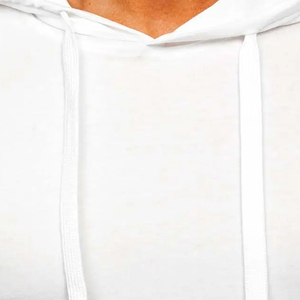ผู้ผลิตเสื้อผ้าขายส่ง รับผลิตเสื้อฮู้ดดี้สีขาวสำหรับผู้ชาย พร้อมปักโลโก้ตามแบบที่ต้องการ - Product Image 4