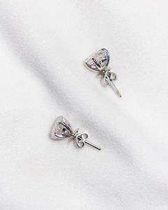 Heart Shape Moissanite <b>Stud</b> <b>Earrings</b> – Velaboo 925 Silver – Elegant Minimalist Jewelry Gift for Her – Fine <b>Earrings</b> - Product Image 2