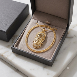 Colgante de Moda Hip Hop con Diamante Natural y Máscara Edo, Chapado en Oro de 10K, Joyería Fina Personalizada Unisex para Regalo de Compromiso o Aniversario - Product Image 5