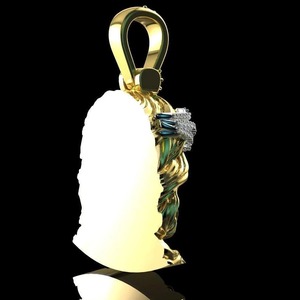 Colgante de Jesús con Moissanita de 1.50 CTW en Plata 925 con Baño de Oro de 14k, Fe que Brilla para Siempre, Estilo Hip Hop - Product Image 3
