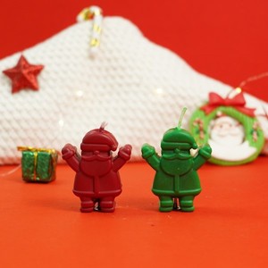 Paquete de 2 Velas de Cera de Soja con Diseño de Papá Noel en 3D, Hechas a Mano, Decoración Navideña para el Hogar, Regalo para la Mesa Festiva - Product Image 3