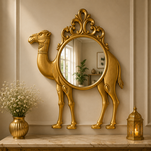 Handcrafted Fleur Scroll Wooden Carving Wall <b>Mirror</b> Antique <b>Gold</b> Finish Handcrafted Luxury Decorative Round Accent <b>Mirror</b> - Product Image 2