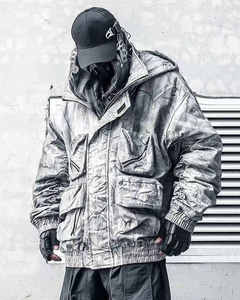 Veste technique pour homme, streetwear, cargo tactique, multi-poches, coupe-vent à capuche, cyberpunk, urbain, Gorpcore, veste fonctionnelle utilitaire - Product Image 1