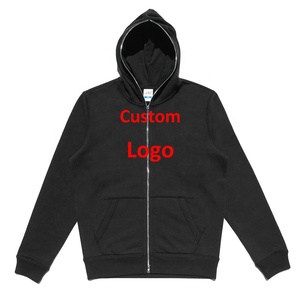 Sudadera con capucha de algodón 100% para hombre, con cremallera, forro polar grueso, diseño liso teñido, hombros caídos, transpirable, ideal para invierno. - Product Image 3
