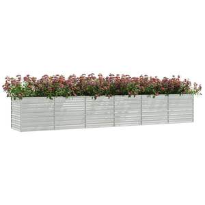 Bacs à fleurs et jardinières surélevées en acier galvanisé argenté extra longs pour jardin - Product Image 3