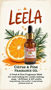 Huile parfumée Agrumes et Pin – Arôme frais d'agrumes et de pin pour la fabrication de bougies, de savons, de diffuseurs et de projets DIY |   Parfum de qualité supérieure longue durée - Product Image 4