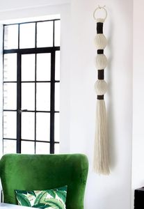 Bohemian Macrame <b>Wall</b> <b>Hanging</b> | Mexican Tapestry Style | Handmade Neutral Fiber Art Home <b>Decor</b> - Product Image 2