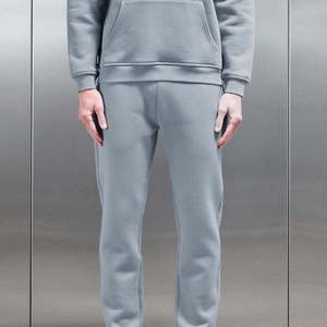 Ensemble de survêtement gris pour homme, couleur unie, manches longues, coton léger, vêtements de sport décontractés, respirant, séchage rapide, cordon de serrage - Product Image 4