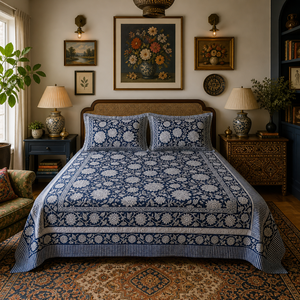 Juego de Sábanas de Lujo con Estampado Artesanal, 2 Fundas de Almohada, Frescas, 200 Hilos, Diseño Floral, 100% Algodón Puro, Suaves, para Verano, Hogar u Hotel - Product Image 5