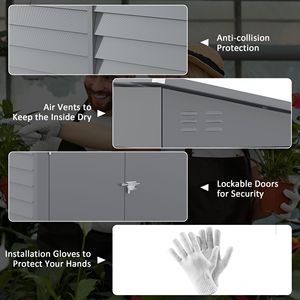 Casetta porta attrezzi in PVC per giardino e patio, ideale per auto e aree esterne - Product Image 3