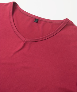 Men's V-Neck Short Sleeve Solid Color Quick Dry T-Shirt Regular Fit Casual Knitted Polyester 5-<b>Pack</b> made Bangladesh manufacture - Product Image 4