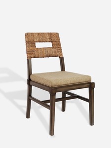 Natural Solid Wood <b>Dining</b> <b>Chair</b> with Woven Seat Detail – Modern <b>Rustic</b> Furniture for Café, Restaurant and Interior Decoration - Product Image 5