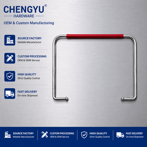 Asa de elevación para cubo de fregona comercial con cubierta de plástico roja para carros de limpieza y cubos de almacenamiento - Product Image 1