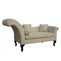 Antikes Schlafsofa Eisen-Chaiselongue Wohnzimmer-Sofa Holz-Tagesbett für Schlafzimmer Hotelmöbel Gepolstert mit Samtstoff